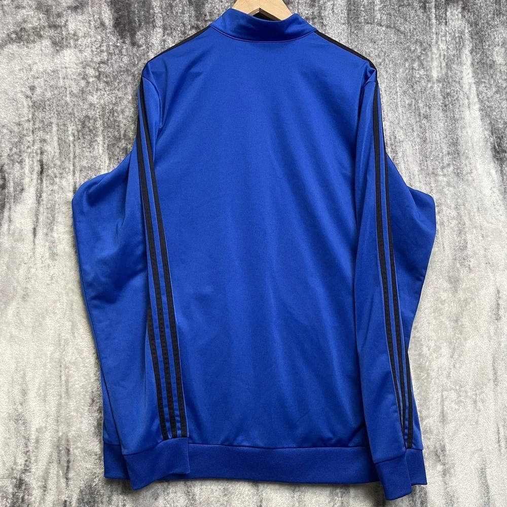 Adidas Collegiate 3 Striped Royal/Black XLT Full Zip Track Jacket Men's